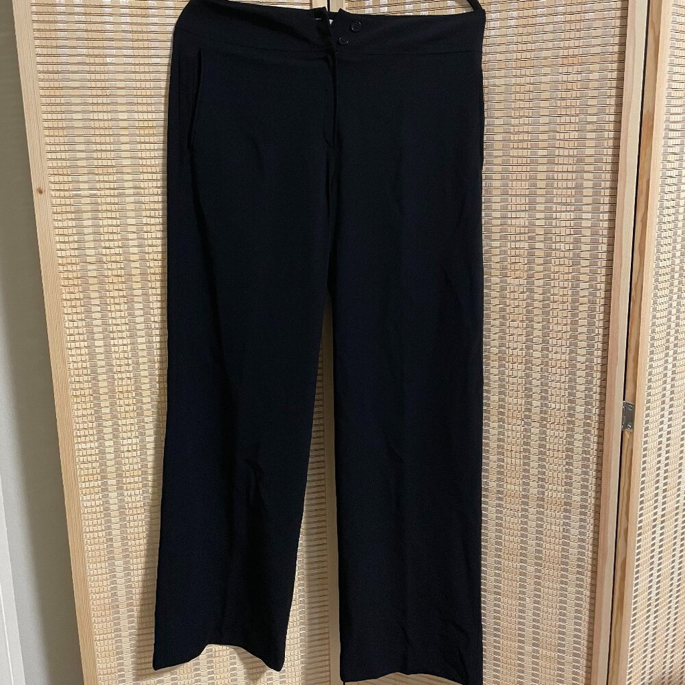 Max Mara Virgin Wool Wide Leg Pants Black US10 NWT